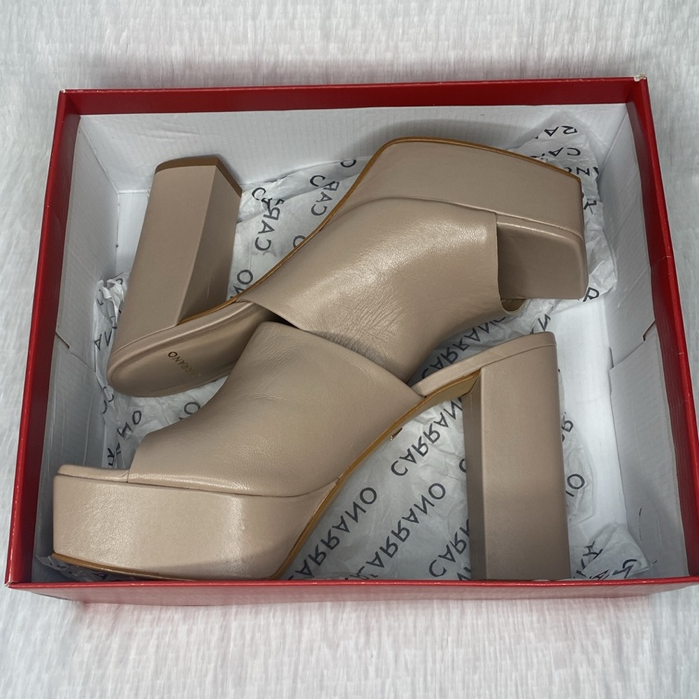 CARRANO Kenzie-Dress Platform Slide Sandal a leather Bella Nude Women’s 10